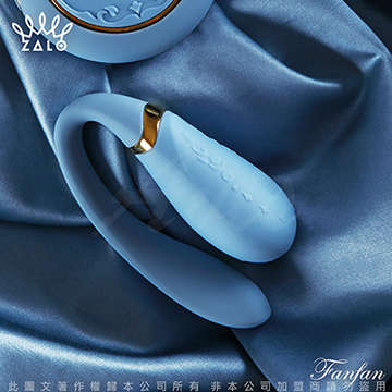 法國ZALO 凡爾賽系列 Fanfan 情侶雙人共享按摩器 獨立版 金屬表面24k金 皇室藍