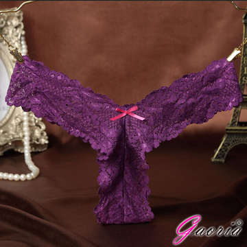 【Gaoria】以愛誓言 露臀蕾絲超低腰丁字褲 紫